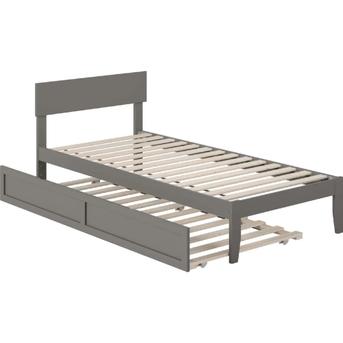 Boston Twin Extra Long Bed with Twin Extra Long Trundle in Grey
