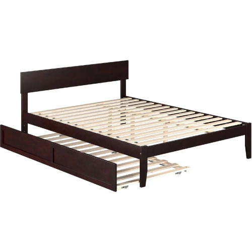 Boston Queen Bed with Twin XL Trundle in Espresso