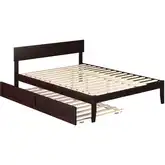 Boston Queen Bed with Twin XL Trundle in Espresso