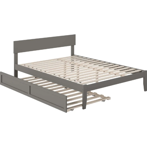 Boston Queen Bed with Twin XL Trundle in Grey