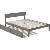 Boston Queen Bed with Twin XL Trundle in Grey