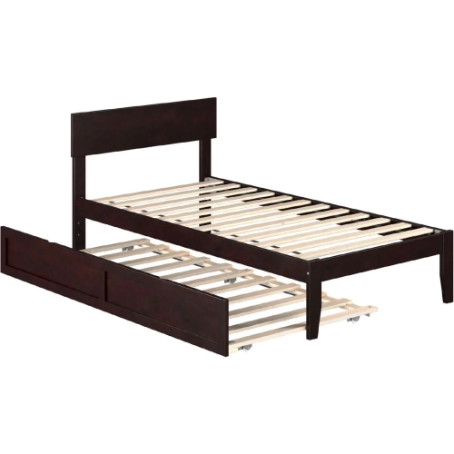 Boston Twin Bed with Twin Trundle in Espresso