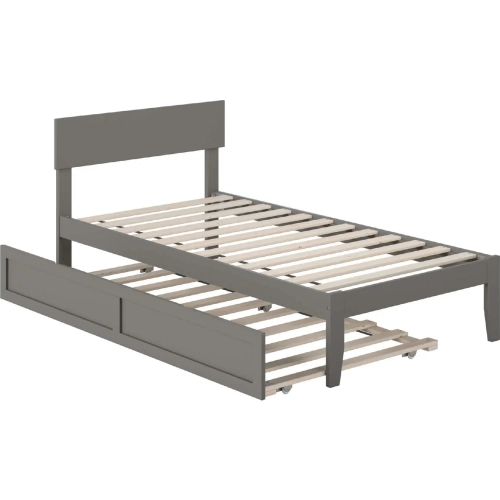 Boston Twin Bed with Twin Trundle in Grey