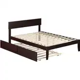 Boston Full Bed with Twin Trundle in Espresso