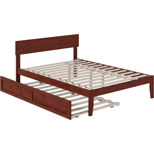 Boston Full Bed with Twin Trundle in Walnut