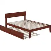 Boston Full Bed with Twin Trundle in Walnut