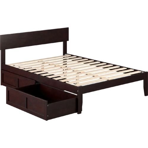 Boston Full Bed with 2 Drawers in Espresso