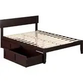 Boston Full Bed with 2 Drawers in Espresso