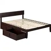 Boston Queen Bed with 2 Drawers in Espresso