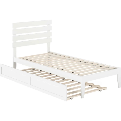 Oxford Twin Extra Long Bed with USB Turbo Charger & Trundle in White