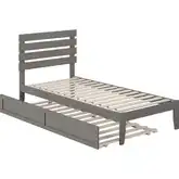 Oxford Twin Extra Long Bed with USB Turbo Charger & Trundle in Grey