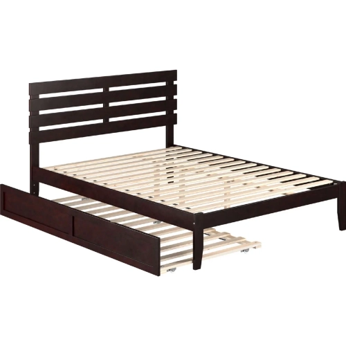 Oxford Queen Bed with Twin XL Trundle in Espresso Finish