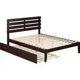 Oxford Queen Bed with Twin XL Trundle in Espresso Finish