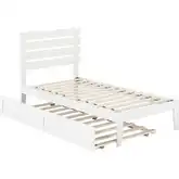 Oxford Twin Bed with USB Turbo Charger & Twin Trundle in White