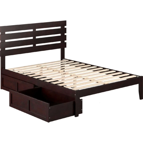 Oxford Full Bed with 2 Drawers in Espresso Finish