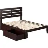 Oxford Full Bed with 2 Drawers in Espresso Finish