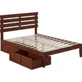 Oxford Full Bed with USB Turbo Charger & 2 Drawers in Walnut