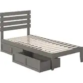Oxford Twin Extra Long Bed with USB Turbo Charger & 2 Extra Long Drawers in Grey