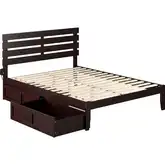 Oxford Queen Bed with 2 Drawers in Espresso Finish