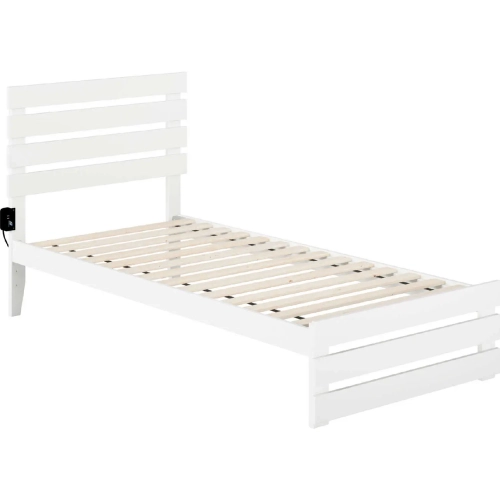 Oxford Twin Extra Long Bed with Footboard & USB Turbo Charger in White