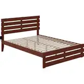 Oxford Queen Bed with Footboard & USB Turbo Charger in Walnut