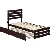 Oxford Twin XL Bed with Footboard & Twin XL Trundle in Espresso Finish
