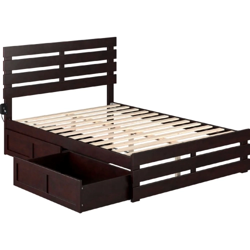 Oxford Full Bed with Footboard & 2 Drawers in Espresso Finish