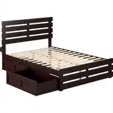 Oxford Full Bed with Footboard & 2 Drawers in Espresso Finish