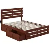 Oxford Full Bed with Footboard, USB Turbo Charger & 2 Drawers in Walnut
