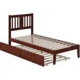 Tahoe Twin XL Bed with USB Turbo Charger & Twin XL Trundle in Walnut