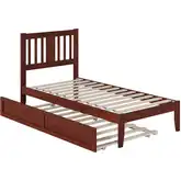 Tahoe Twin Bed with USB Turbo Charger & Twin Trundle in Walnut