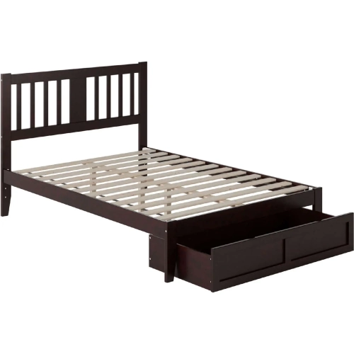 Tahoe Full Bed with Foot Drawer in Espresso Finish Wood