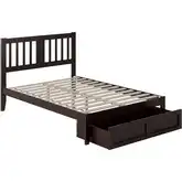Tahoe Full Bed with Foot Drawer in Espresso Finish Wood
