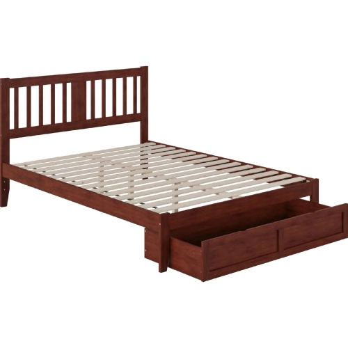 Tahoe Queen Bed with Foot Drawer & USB Turbo Charger in Walnut