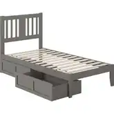 Tahoe Twin Bed with USB Turbo Charger & 2 Drawers in Grey