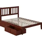 Tahoe Full Bed with USB Turbo Charger & 2 Drawers in Walnut
