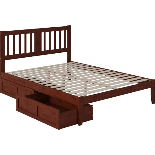 Tahoe Queen Bed with USB Turbo Charger & 2 XL Drawers in Walnut