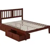 Tahoe Queen Bed with USB Turbo Charger & 2 XL Drawers in Walnut
