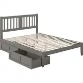 Tahoe Queen Bed with USB Turbo Charger & 2 XL Drawers in Grey