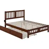 Tahoe Queen Bed with Footboard & Twin XL Trundle in Walnut Finish