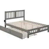 Tahoe Queen Bed with Footboard & Twin XL Trundle in Grey Finish