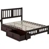 Tahoe Full Bed with Footboard & 2 Drawers in Espresso Finish Wood
