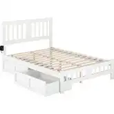 Tahoe Full Bed with Footboard & 2 Drawers in White Finish