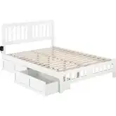 Tahoe Queen Bed with Footboard & 2 Drawers in White Finish