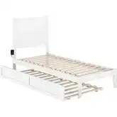 NoHo Twin XL Bed with Twin XL Trundle in White Finish