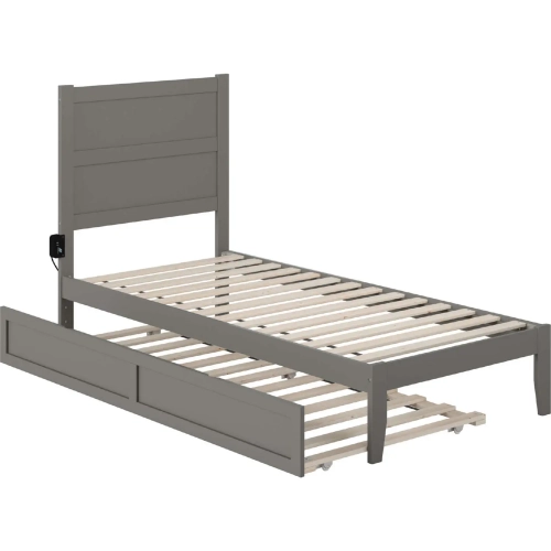 NoHo Twin XL Bed with Twin XL Trundle in Grey Finish