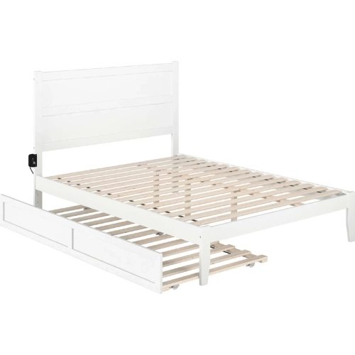 NoHo Queen Bed with Twin XL Trundle in White Finish