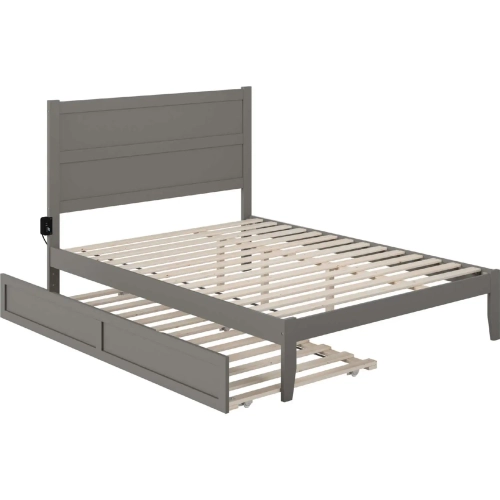 NoHo Queen Bed with Twin XL Trundle in Grey Finish