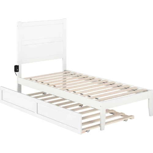 NoHo Twin Bed with Twin Trundle in White Finish