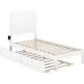 NoHo Twin Bed with Twin Trundle in White Finish